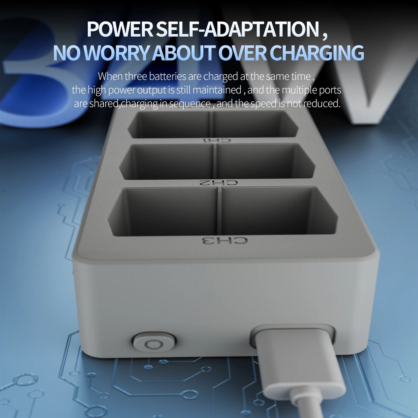 3-Battery Charging Hub with LCD for DJI Mini 5 Pro / Mini 4 Pro / Mini 3 Pro