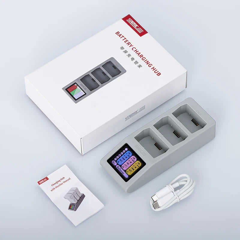 3-Battery Charging Hub with LCD for DJI Mini 5 Pro / Mini 4 Pro / Mini 3 Pro
